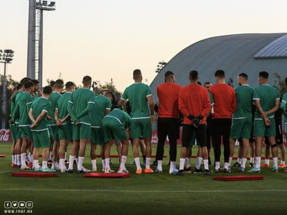 الحصة التدريبية الأولى لمنتخب المغرب بعد إنجاز كأس العالم 2022 قبل ودية البرازيل 20-3-2023 - Facebook/Équipe du Maroc