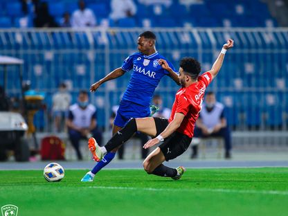 من مباراة الهلال السعودي والريان القطري في دوري أبطال آسيا - TWITTER/@Alhilal_EN