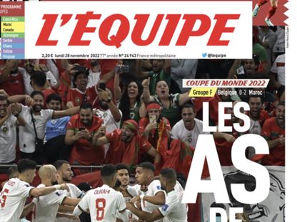 صحيفة ليكيب عن فوز المغرب على بلجيكا: ضربة ساحقة من الأطلس! - l'equipe main page