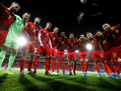 لاعبو المنتخب البلجيكي لكرة القدم  - REUTERS