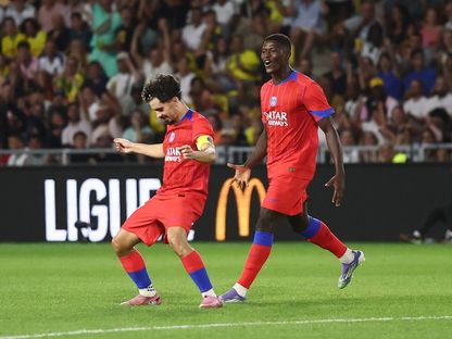 فيتينيا بعد تسجيله هدفاً لباريس سان جيرمان في مرمى نانت - 17 أغسطس 2025 - Reuters