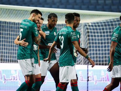 احتفال لاعب الاتفاق بتسجيل هدف في مرمى الخلود بالدوري السعودي - 24 أكتوبر 2026 - X/@Ettifaq