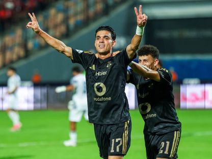 أشرف بن شرقي مهاجم الأهلي المصري يحتفل بعد تسجيله هدفاً في شباك زد - 28 أغسس 2026 - facebook/alahly