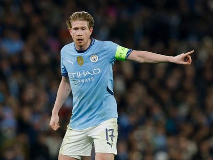 كيفن دي بروين خلال مباراة بين مانشستر سيتي وريال مدريد في دوري أبطال أوروبا - 11 فبراير 2025 - Reuters