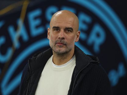 مدرب مانشستر سيتي بيب غوارديولا قبل مباراة ضد كلوب بروج في دوري أبطال أوروبا - 29 يناير 2025 - Reuters