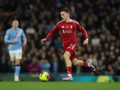 فلوريان فيرتز من مباراة مانشستر سيتي وليفربول بالدوري الإنجليزي الممتاز - 9 نوفمبر 2025 - Reuters