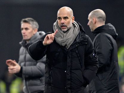 بيب غوارديولا مدرب مانشستر سيتي خلال مواجهة إيبسويتش تاون ضمن الدوري الإنجليزي الممتاز - 19 يناير 2025 - REUTERS