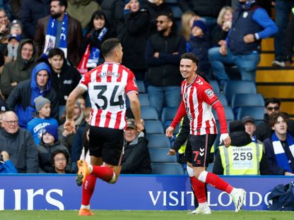 شمس الدين طالبي يحتفل بهدف سندرلاند ضد تشيلسي - 25 أكتوبر 2025 - Reuters