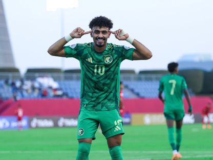 عبد العزيز العليوة بعد تسجيله هدفاً لمنتخب السعودية تحت 23 عاماً في مرمى البحرين بكأس الخليج - 5 ديسمبر 2025 - X/@SaudiNT
