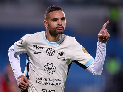 يوسف النصيري يحتفل بهدفه خلال مباراة الرياض والاتحاد بالدوري السعودي - 13 مارس 2026 - X/ittihad