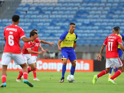 لاعب نادي النصر كريستيانو رونالدو خلال مباراة بنفيكا البرتغالي الودية - 20 يوليو 2023 - Twitter/AlNassrFC