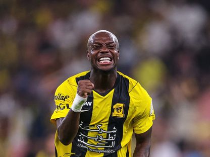 احتفال جورج إيلينيكنا مهاجم الاتحاد بتسجيل هدف في مرمى الدرعية بالدوري السعودي - 23 أكتوبر 2026 - X/@SPL