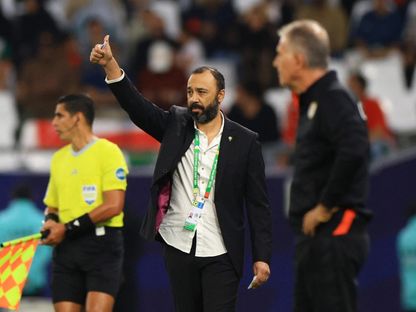 طارق السكتيوي مدرب منتخب المغرب في مباراة عمان بكأس العرب - 5 ديسمبر 2025 - Reuters