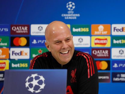 آرني سلوت خلال المؤتمر الصحفي قبل مباراة ليفربول وغلطة سراي بدوري أبطال أوروبا - 17 مارس 2026 - Reuters