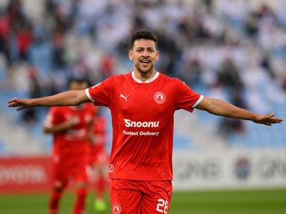يوسف المساكني لاعب العربي القطري من مواجهة الوكرة - 12 يناير 2023 - twitter/alarabi_club