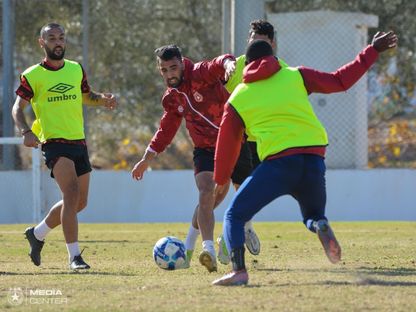 لاعبو النجم الرياضي الساحلي التونسي في حصة تدريبية - 15 ديسمبر 2022 - TWITTER/@ESduSahel