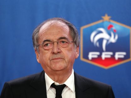 رئيس الاتحاد الفرنسي لكرة القدم نويل لوغريت خلال مؤتمر صحافي في باريس - 10 ديسمبر 2015 - Reuters 