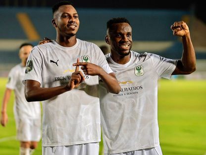 احتفال لاعبي المصري البورسعيدي بتسجيل هدف في مرمى كايزر شيفز بكأس الكونفيدرالية - 23 نوفمبر 2025 - FB/@Al-Masry SC