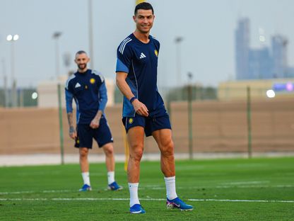 كريستيانو رونالدو نجم نادي النصر السعودي في حصة تدريبية - 21 أبريل 2026 - X/@AlNassrFC