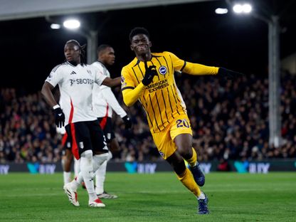 كارلوس باليبا يحتفل بهدفه في مباراة برايتون وفولهام بالدوري الإنجليزي الممتاز - 5 ديسمبر 2024 - Reuters