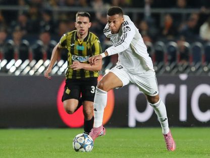 كيليان مبابي مهاجم ريال مدريد خلال مواجهة كايرات ألماتي في دوري أبطال أوروبا - 30 سبتمبر 2025 - Reuters