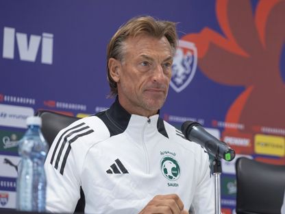 هيرفي رينارد مدرب السعودية خلال مؤتمر صحافي قبل مباراة ودية ضد التشيك - 7 سبتمبر 2025 - X/@SaudiNT