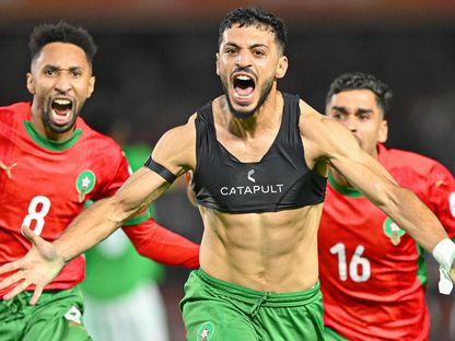 أسامة المليوي يحتفل بهدفه مع المغرب أمام مدغشقر في نهائي كأس إفريقيا للمحليين - 30 أغسطس 2025 - X@EnMaroc