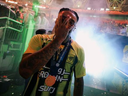 ستيفن بيرغوين خلال احتفال الاتحاد بلقبه في الدوري السعودي - 26 مايو 2025 - X/@SPL