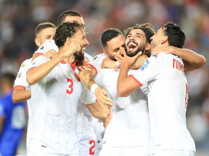 احتفال لاعبي تونس بتسجيل هدف في مرمى ليبيريا بتصفيات كأس العالم 2026 - 4 سبتمبر 2025 - X/@Équipe Nationale Tunisienne