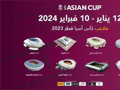 صورة مركبة للملاعب التي ستحتضن مباريات كأس آسيا 2023 في قطر  - https://twitter.com/afcasiancup_ar