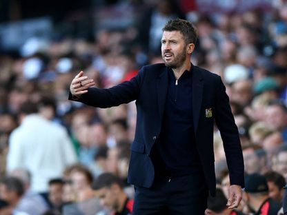 مايكل كاريك مدرب مانشستر يونايتد خلال مواجهة فولهام في الدوري الإنجليزي - 20 سبتمبر 2026 - Action Images via Reuters