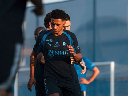 أولي واتكينز خلال تدريب للهلال - 22 أكتوبر 2026 - X/Alhilal_FC