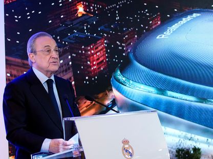 فلورنتينو بيريز رئيس ريال مدريد في مؤتمر صحفي - 2 أبريل 2019 - reuters