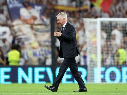 كارلو أنشيلوتي مدرب ريال مدريد خلال مباراة يونيون برلين بدوري أبطال أوروبا - 20 سبتمبر 2023 - Reuters