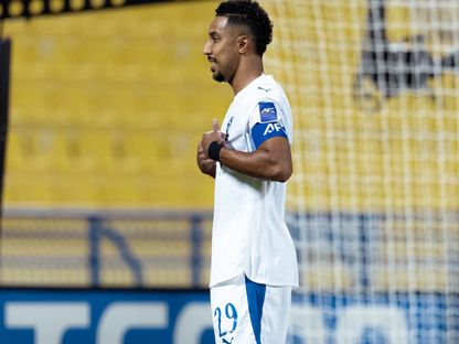 سالم الدوسري يحتفل بهدفه في مباراة الهلال والغرافة بدوري أبطال آسيا للنخبة - 3 نوفمبر 2025 - X/Alhilal_FC