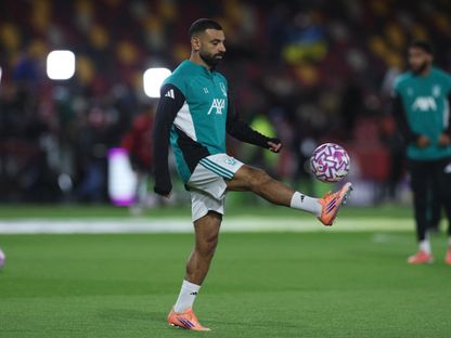 محمد صلاح قبل مباراة بين ليفربول وبرينتفورد بالدوري الإنجليزي الممتاز - 25 أكتوبر 2025 - Reuters