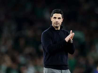 ميكيل أرتيتا بعد مباراة أرسنال وسبورتينغ لشبونة بدوري أبطال أوروبا - 15 أبريل 2026 - Reuters