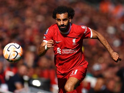 النجم المصري محمد صلاح مهاجم ليفربول في مباراة فريقه أمام أستون فيلا - 3 سبتمبر 2023 - Reuters
