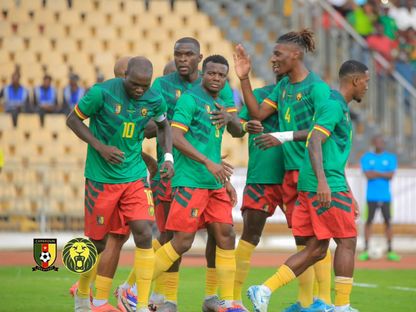 لاعبو الكاميرون يحتفلون بهدف في شباك كينيا - 14 أكتوبر 2024 - X/LIndomptables