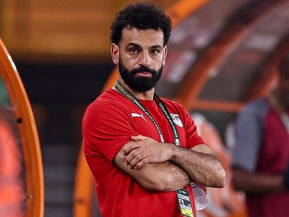 محمد صلاح في المدرجات قبل مباراة بين الرأس الأخضر ومصر في كأس الأمم الإفريقية - 22 يناير 2024 - AFP