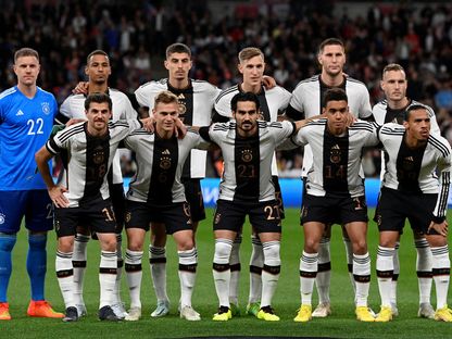 منتخب ألمانيا قبل مباراة ضد إنجلترا في ملعب ويمبلي بلندن - 26 سبتمبر 2022 - REUTERS