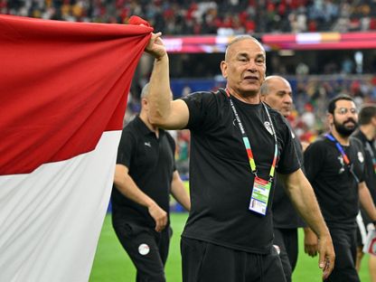 إبراهيم حسن مدير منتخب مصر يحتفل بالفوز على أستراليا - 3 يوليو 2026 - IMAGN IMAGES via Reuters