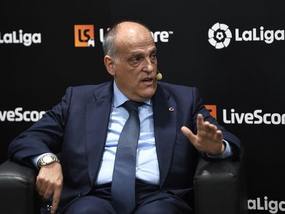 خافيير تيباس رئيس رابطة الدوري الإسباني لكرة القدم "الليغا" - AFP