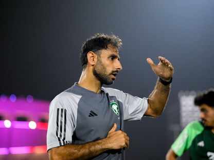 سعد الشهري مدرب المنتخب السعودي الأولمبي خلال حصة تدريبية - 27 سبتمبر 2023  - X/@SaudiNT