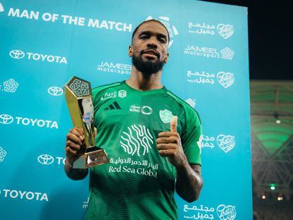 لاعب الأهلي السعودي إيفان توني خلال مباراة الحزم - 5 فبراير 2026 - X@ALAHLI_FC