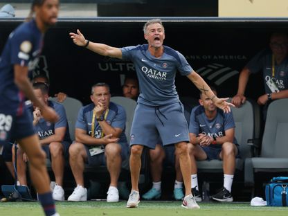 لويس إنريكي مدرب باريس سان جيرمان من مباراة فريقه أمام ريال مدريد بكأس العالم للأندية - 9 يوليو 2025 - Reuters