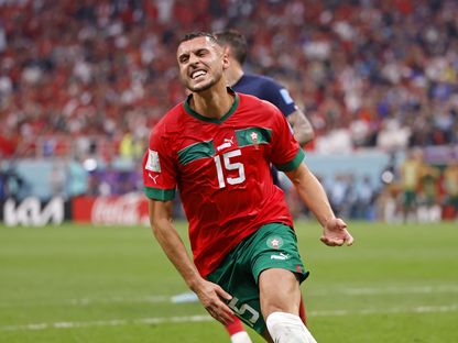 المغربي سليم أملاح خلال مواجهة فرنسا في نصف نهائي كأس العالم - 15 ديسمبر 2022 - Reuters