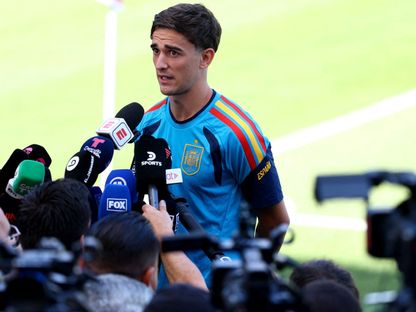 غافي لاعب إسبانيا يتحدث للصحفيين قبل مواجهة بلجيكا في كأس العالم - 9 يوليو 2026 - Reuters
