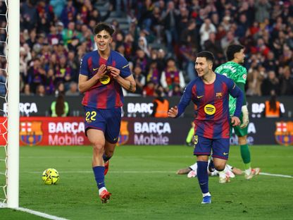 مارك بيرنال لاعب برشلونة يحتفل بهدفه أمام مايوركا بالدوري الإسباني - 7 فبراير 2026 - Reuters