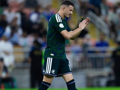 عبد الله الحمدان مهاجم السعودية في مباراة الكويت بخليجي 27 - 23 سبتمبر 2026 - X/@SaudiNT